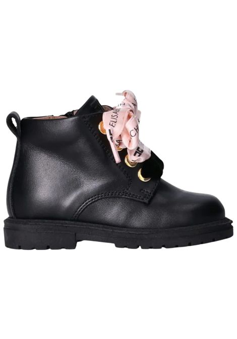Scarpe bambina nere in pelle ElISABETTA FRANCHI | F1A50383/PIANERO